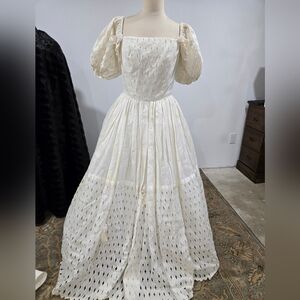 Vintage Ada Athanassiou Cream Linen Weddings Dress